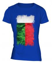 Madagascar Grunge Flag Ladies T-Shirt