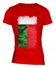 Madagascar Grunge Flag Ladies T-Shirt