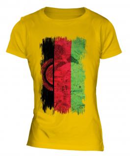 Malawi Grunge Flag Ladies T-Shirt