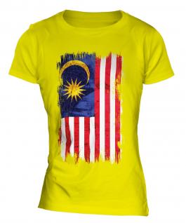 Malaysia Grunge Flag Ladies T-Shirt