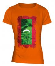 Maldives Grunge Flag Ladies T-Shirt
