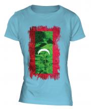 Maldives Grunge Flag Ladies T-Shirt