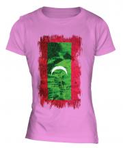 Maldives Grunge Flag Ladies T-Shirt