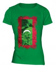 Maldives Grunge Flag Ladies T-Shirt