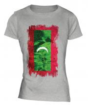 Maldives Grunge Flag Ladies T-Shirt