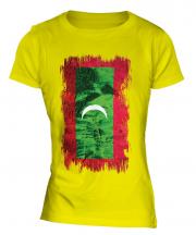 Maldives Grunge Flag Ladies T-Shirt
