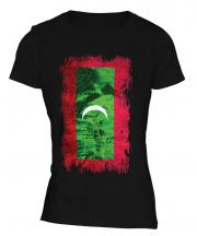 Maldives Grunge Flag Ladies T-Shirt