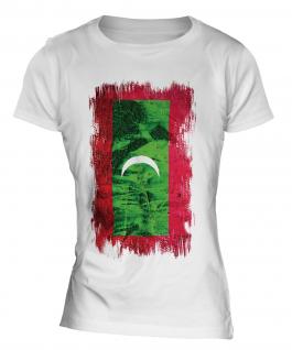 Maldives Grunge Flag Ladies T-Shirt