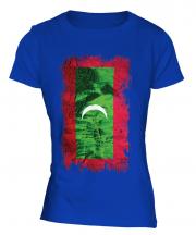 Maldives Grunge Flag Ladies T-Shirt