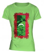 Maldives Grunge Flag Ladies T-Shirt