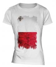 Malta Grunge Flag Ladies T-Shirt