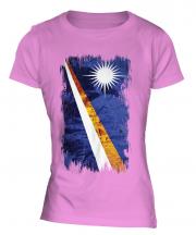 Marshall Islands Grunge Flag Ladies T-Shirt