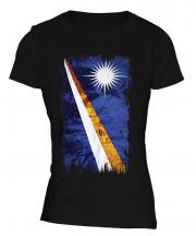 Marshall Islands Grunge Flag Ladies T-Shirt