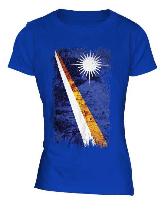 Marshall Islands Grunge Flag Ladies T-Shirt