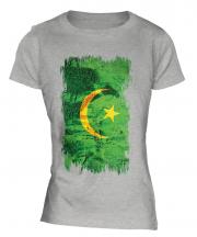 Mauritania Grunge Flag Ladies T-Shirt