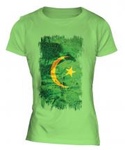 Mauritania Grunge Flag Ladies T-Shirt