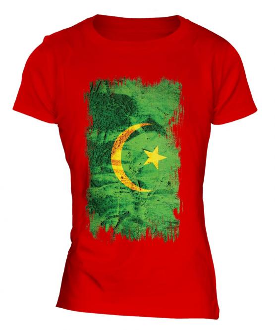 Mauritania Grunge Flag Ladies T-Shirt