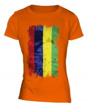 Mauritius Grunge Flag Ladies T-Shirt