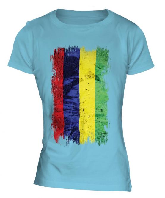 Mauritius Grunge Flag Ladies T-Shirt