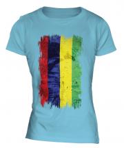 Mauritius Grunge Flag Ladies T-Shirt