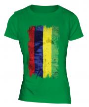 Mauritius Grunge Flag Ladies T-Shirt