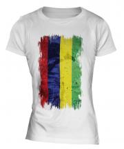 Mauritius Grunge Flag Ladies T-Shirt