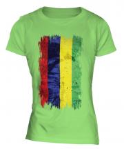 Mauritius Grunge Flag Ladies T-Shirt