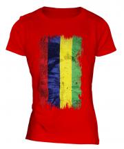 Mauritius Grunge Flag Ladies T-Shirt