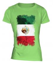 Mexico Grunge Flag Ladies T-Shirt
