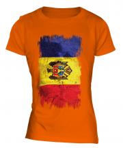 Moldova Grunge Flag Ladies T-Shirt
