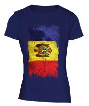 Moldova Grunge Flag Ladies T-Shirt