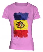 Moldova Grunge Flag Ladies T-Shirt