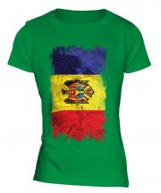 Moldova Grunge Flag Ladies T-Shirt