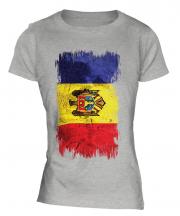 Moldova Grunge Flag Ladies T-Shirt