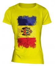 Moldova Grunge Flag Ladies T-Shirt