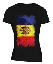 Moldova Grunge Flag Ladies T-Shirt