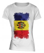 Moldova Grunge Flag Ladies T-Shirt