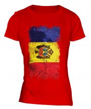 Moldova Grunge Flag Ladies T-Shirt