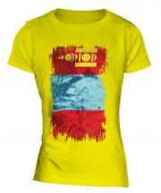 Mongolia Grunge Flag Ladies T-Shirt