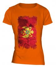 Montenegro Grunge Flag Ladies T-Shirt