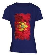 Montenegro Grunge Flag Ladies T-Shirt