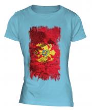 Montenegro Grunge Flag Ladies T-Shirt
