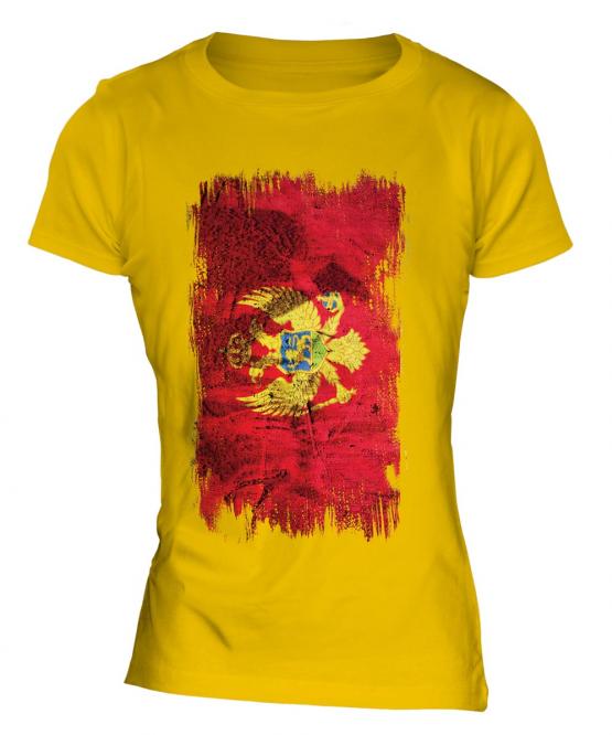 Montenegro Grunge Flag Ladies T-Shirt