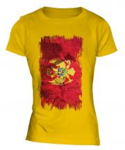 Montenegro Grunge Flag Ladies T-Shirt