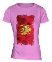 Montenegro Grunge Flag Ladies T-Shirt