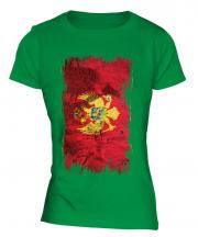 Montenegro Grunge Flag Ladies T-Shirt