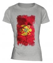 Montenegro Grunge Flag Ladies T-Shirt