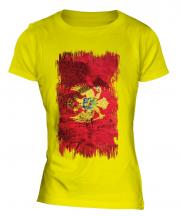Montenegro Grunge Flag Ladies T-Shirt