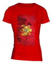 Montenegro Grunge Flag Ladies T-Shirt