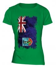 Montserrat Grunge Flag Ladies T-Shirt